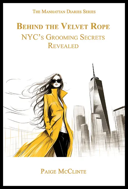 Front cover image of “Behind the Velvet Rope” NYC beauty secrets transform,” featuring iconic Manhattan glamour.